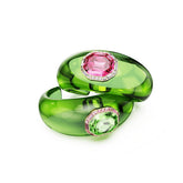 Dulcis set, Octagon cut, Pavé, Multicolored, Gold-tone plated